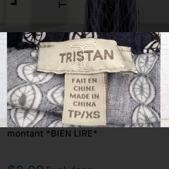 TRISTAN Collared Sleeveless Open Back Blue & White Top Size XS - Picture 9 of 10